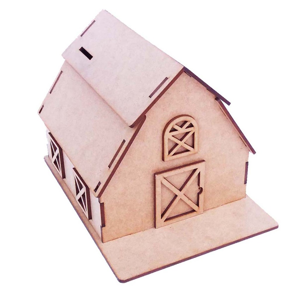 Kit 10 celeiro paiol cofre cofrinho mdf cru tam M 15x18 cm centro mesa festa country fazendinha