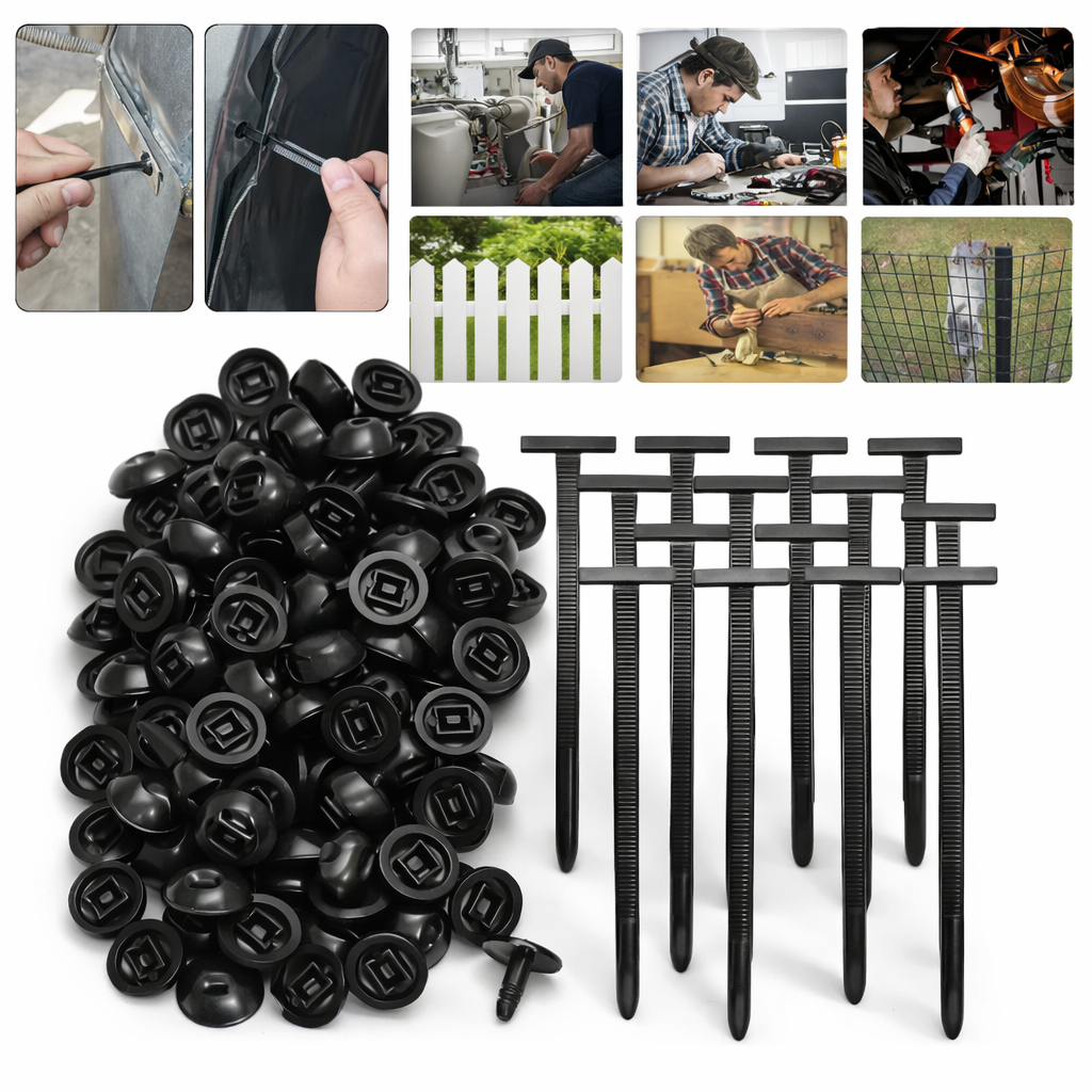 Kit 100 Unidades De Abraçadeiras Com Travamento Automático Fivela Universal De Nylon Multifuncional