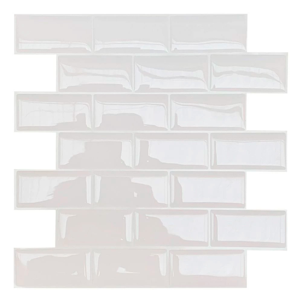 Pastilha Adesiva Resinada Tijolinho Branco Kit 4 Placas
