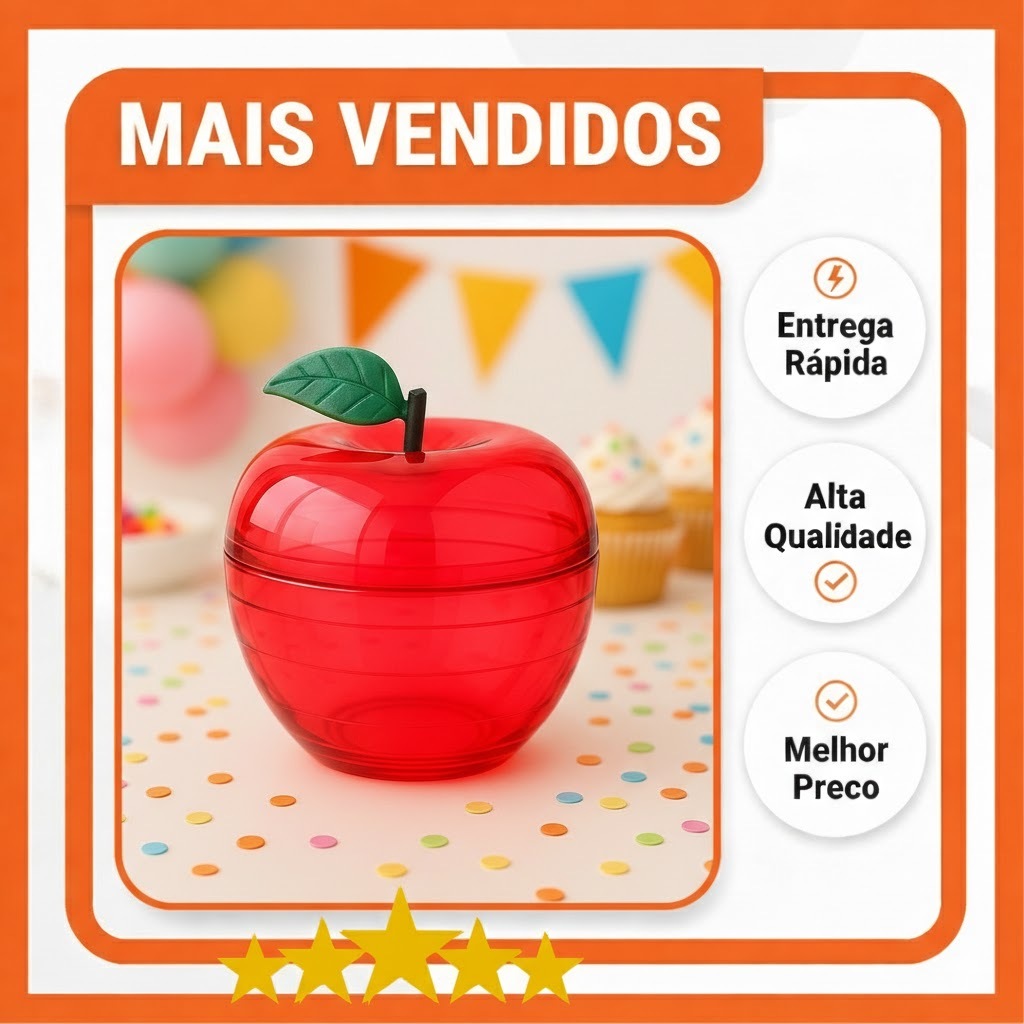 Mini Maçã Acrílico - Lembrancinha - Festa - 20 Unid. em Oferta na Shopee
