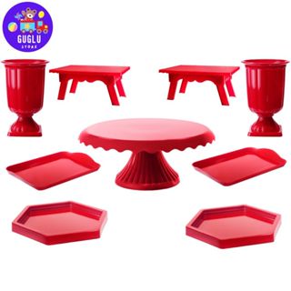 Kit Boleira Renda 19, 2 Vasos Gregos, 2 Mesinhas, 2 Sextavadinhas, 2 Bandejas 20x13 - Diversas Cores em Oferta na Shopee