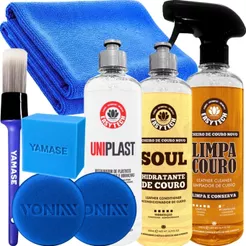 Kit Limpa E Hidrata Couro Revitalizador de Plásticos Uniplast EasyTech 500ml