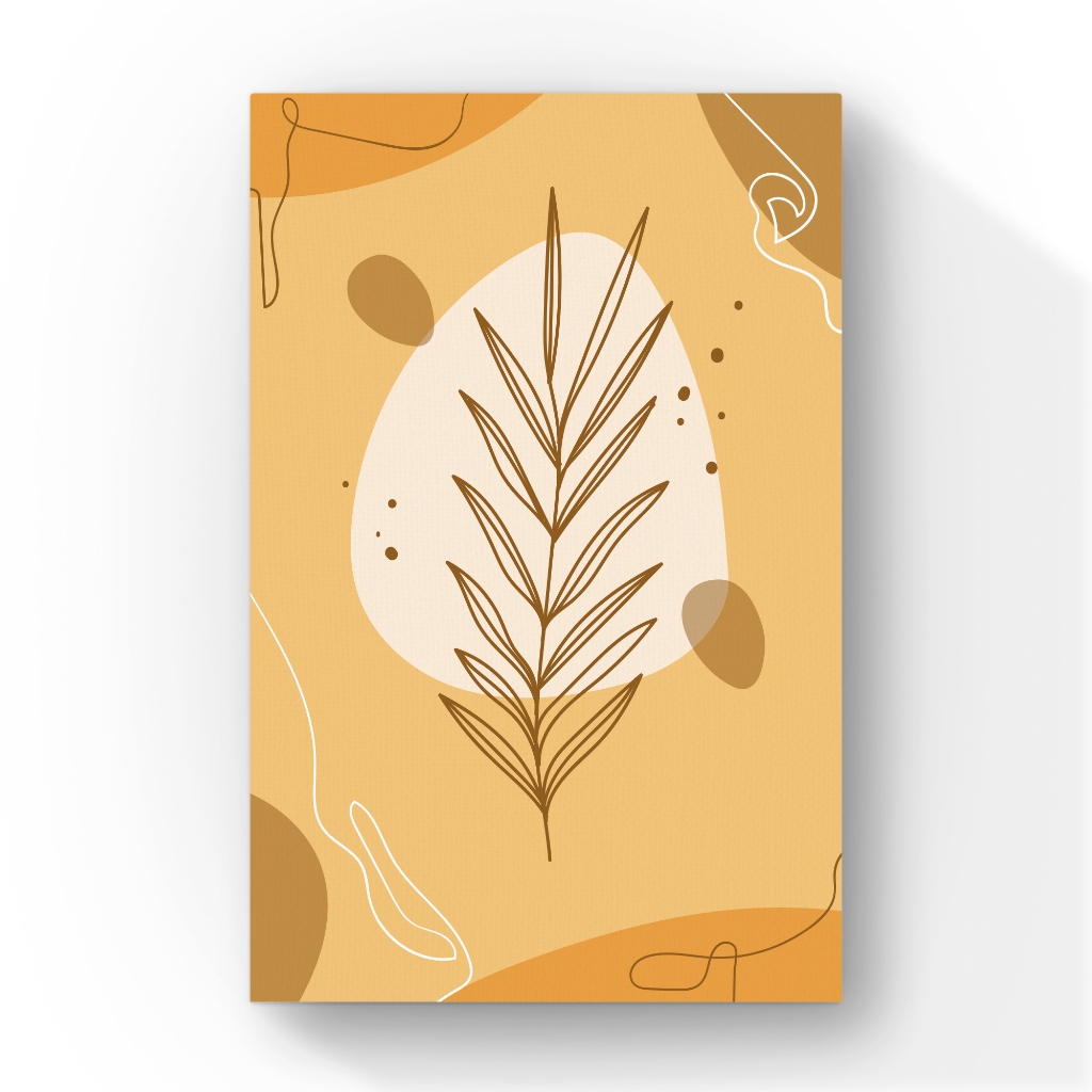 Quadro Decorativo em Canvas com Flor Minimalista em Bege 90x60cm