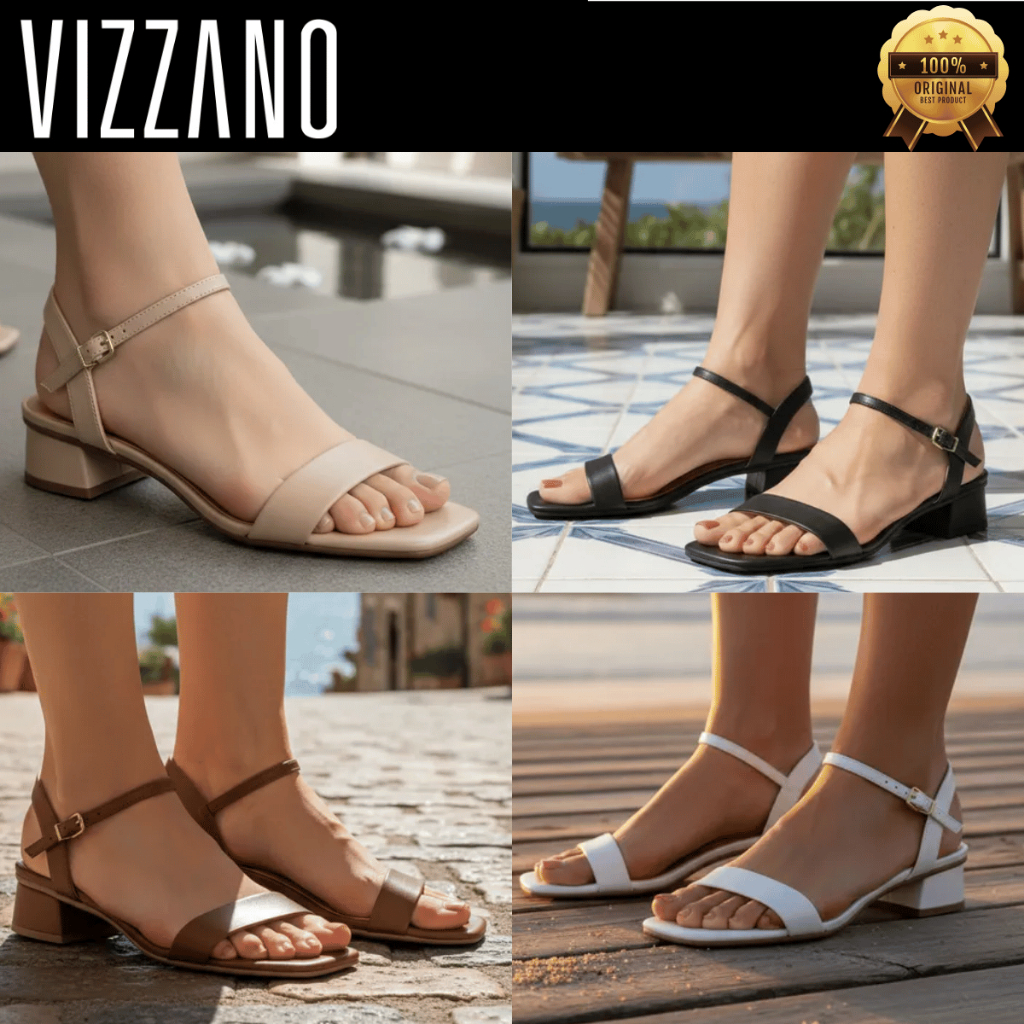 Sandália Feminina Vizzano Salto Baixo Tira original Confortável Casual Dia a Dia Original em Oferta na Shopee