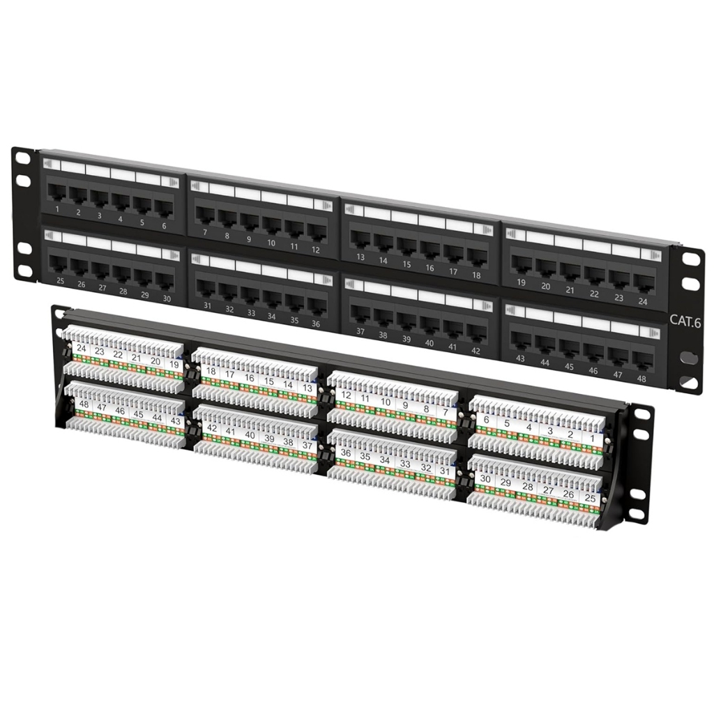 PATCH PANEL 48 PORTAS LAN CAT6 GIGABIT 10/100/100