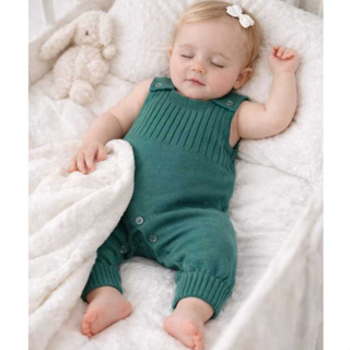 Macacão Jardineira Bebê Tricô Liso Romper Vira Pé Menina Menino Saída Maternidade Recém Nascido em Oferta na Shopee