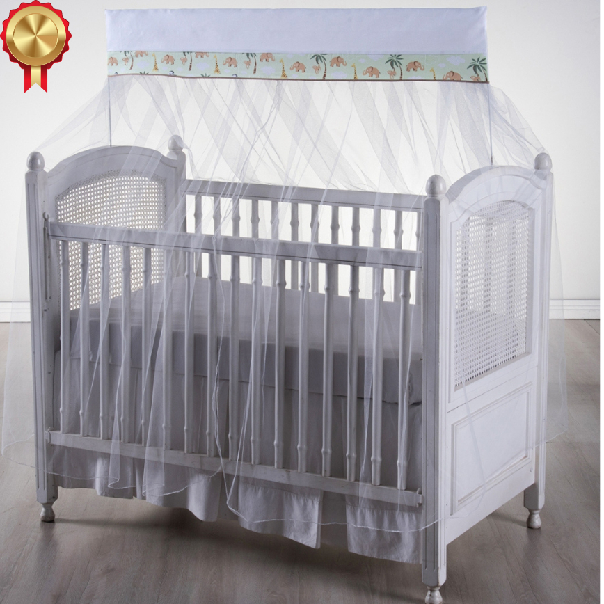 Mosquiteiro para Mini Berço em Tule com Bando Estampado Bebê