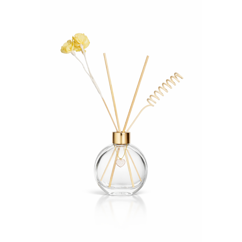 Kit Heart Difusor de Ambiente Vidro 150ml 4 Varetas Aromatizador Elegante para Casa e Escritório