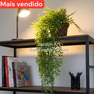 Planta Artificial falsa Pendente de Bambu com Vaso Trançado Decorativo PT11 em Oferta na Shopee