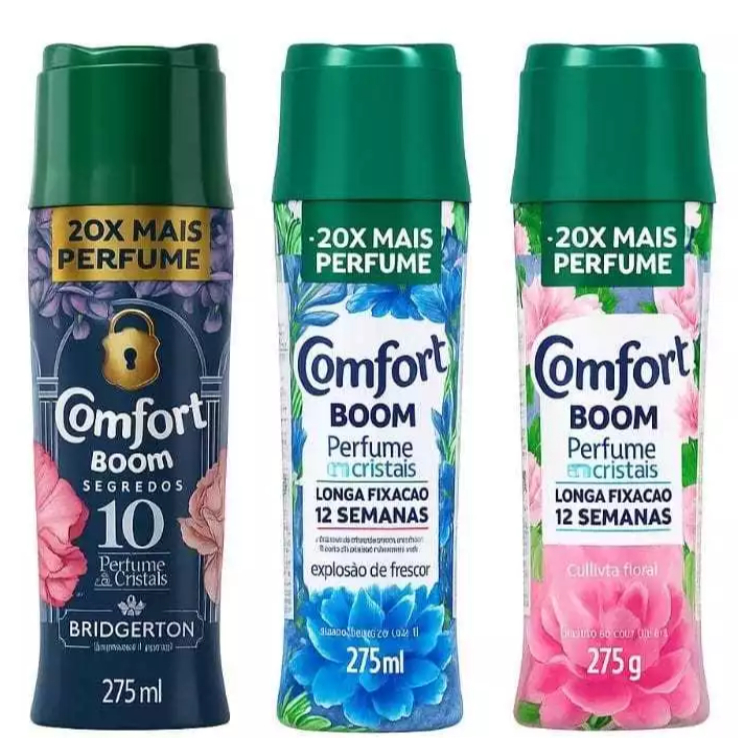 Comfort Boom Amaciante Cristais Floral, Frescor e Fragrâncias Kits / Novidade Limpeza Roupas
