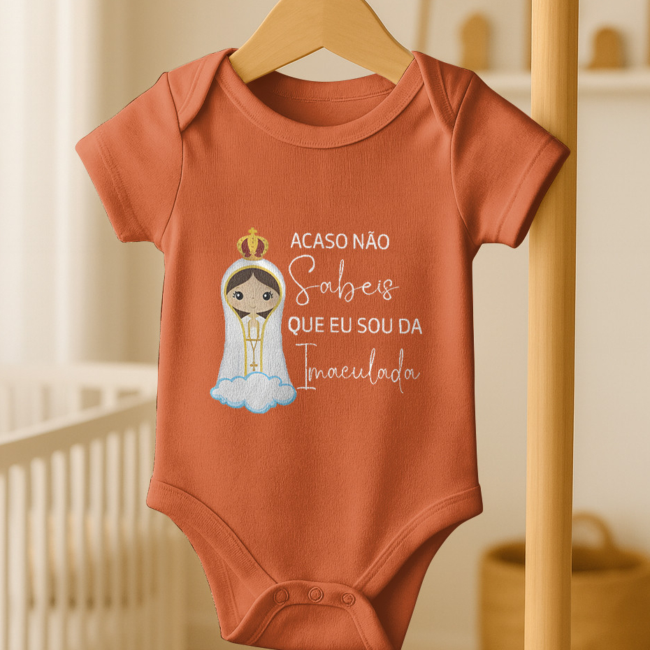 Body Infantil Nossa Senhora Imaculada | Estampa Religiosa Delicada em Oferta na Shopee