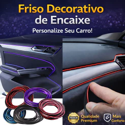 Fita Friso de Borracha 5 Metros Friso De Painel Acabamento Metálico para Interior do Carro Decorativo Flexível Carpei