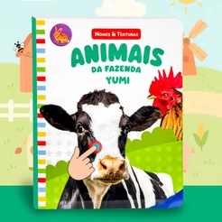 Livro Infantil Bebê Toque E Sinta Animais Fazenda Livro Sensorial Texturas Realistas Premium