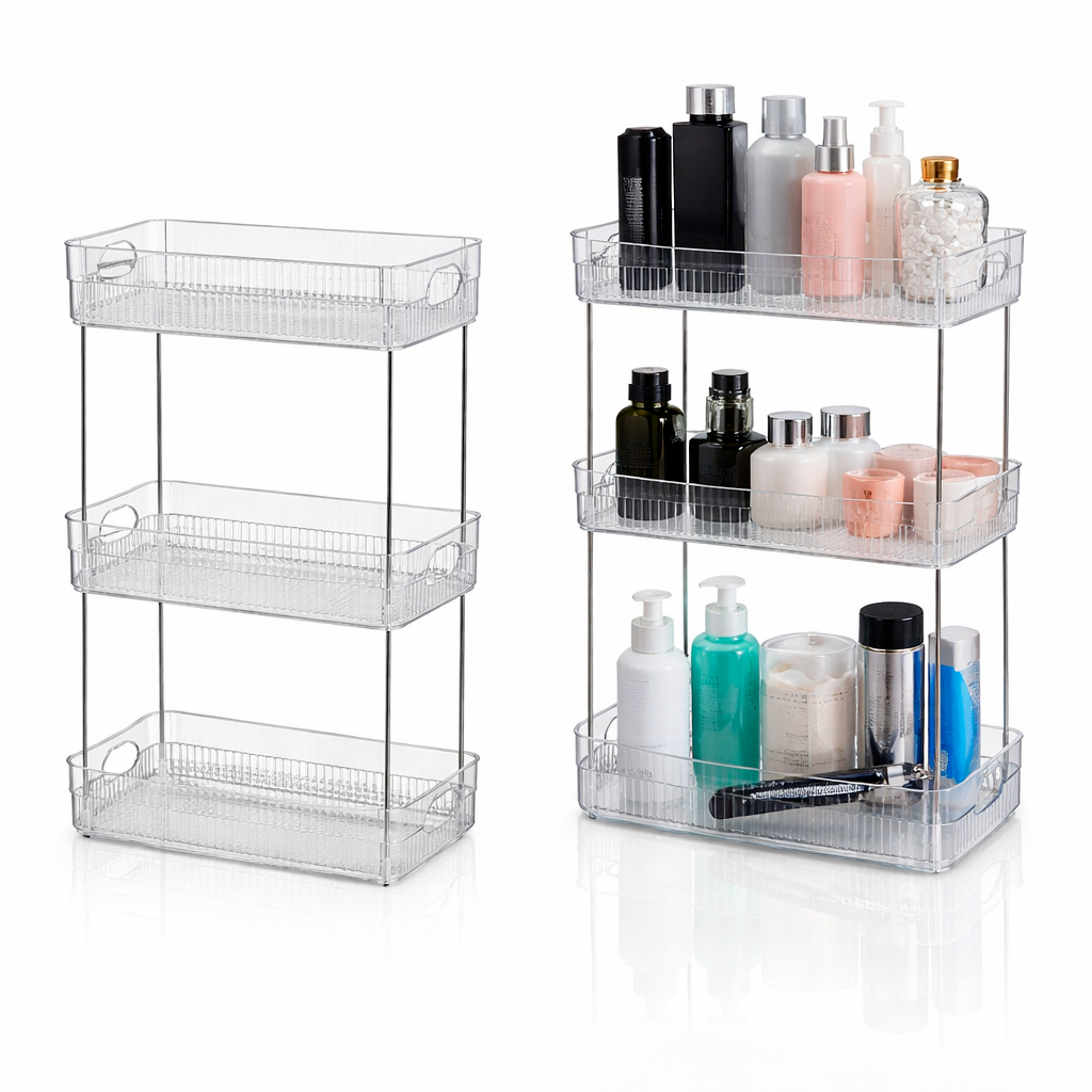 Prateleira Organizadora 3 Andares Para Maquiagem Perfumes Acrílico Transparente Multiuso em Oferta na Shopee