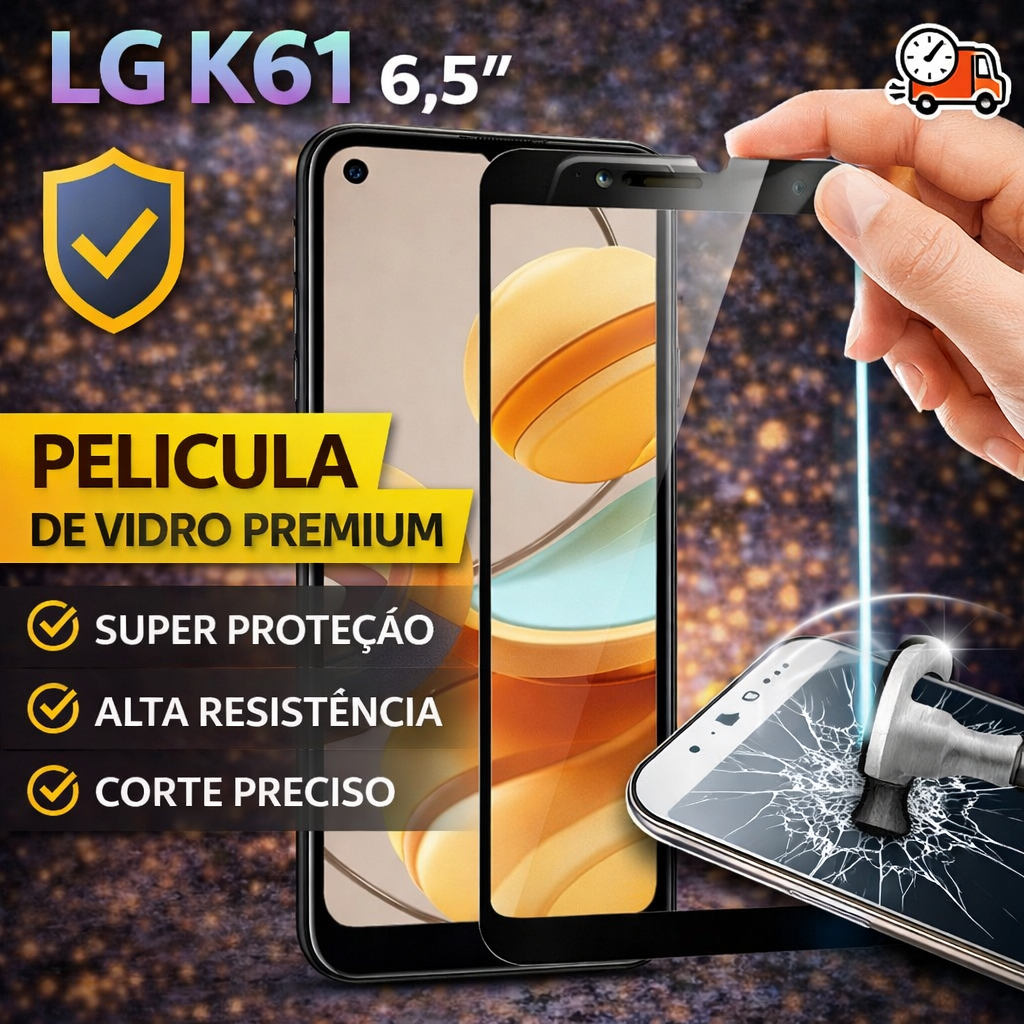 Película de Vidro Temperado Premium para LG K61 6,5 📱🛡️ Proteção Total Alta Qualidade 🚚🇧🇷