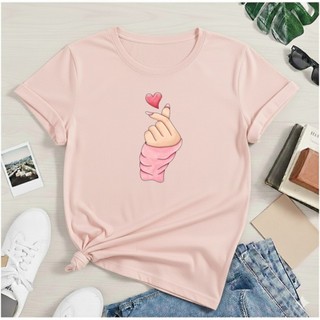 Camiseta Feminina Mão Coreana Dorama 100% Algodão T Shirt Estampada Dorama Tendência Blusa Camisa