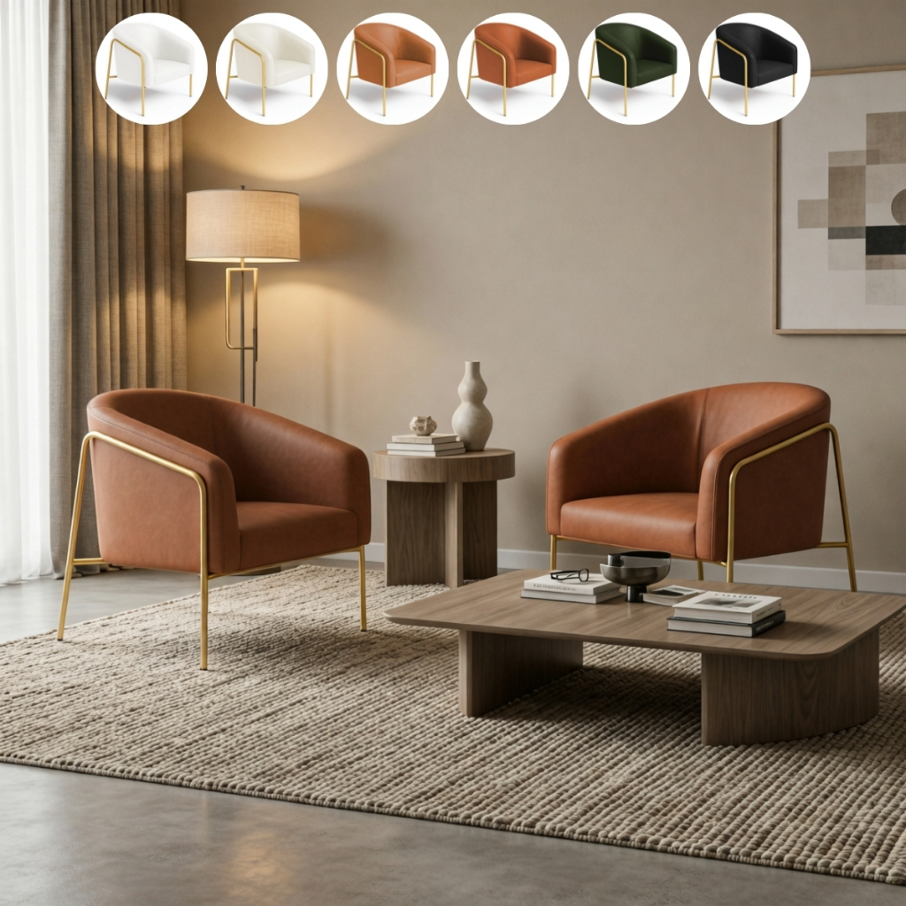 Poltrona Sala Escritório Kit 2 Decorativa Salão Beleza Stella Decorativa Recepção PU Industrial em Oferta na Shopee