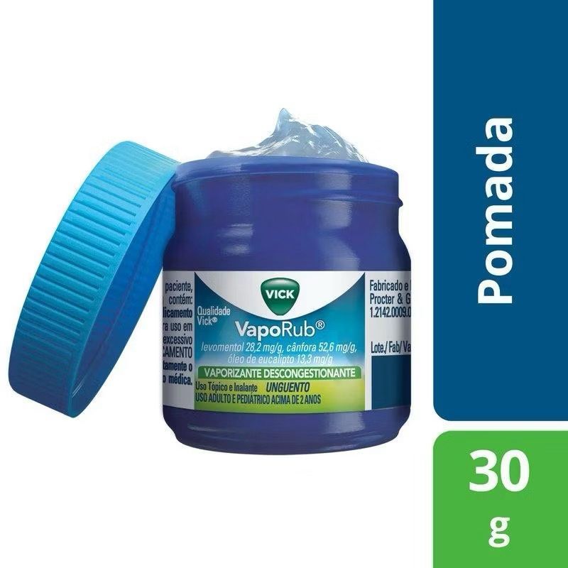 Vick Vaporub 30g - Alívio Rápido da Congestão Nasal e Disconforto Muscular Unguento