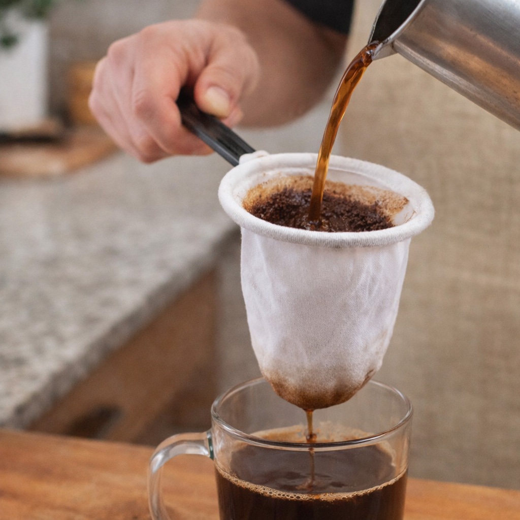 Kit 12 Coador de Café Chá Leite Grande Algodão Cabo Plástico Utilidade Cozinha