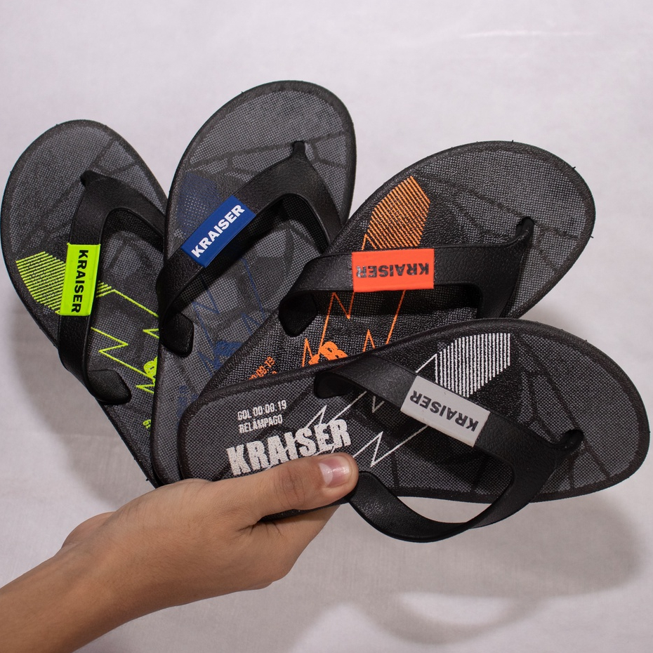 Chinelo Infantil Masculino Passeios Chinelo de Dedo Kraiser Thunder Kids Verão Promoção K185-IEJ