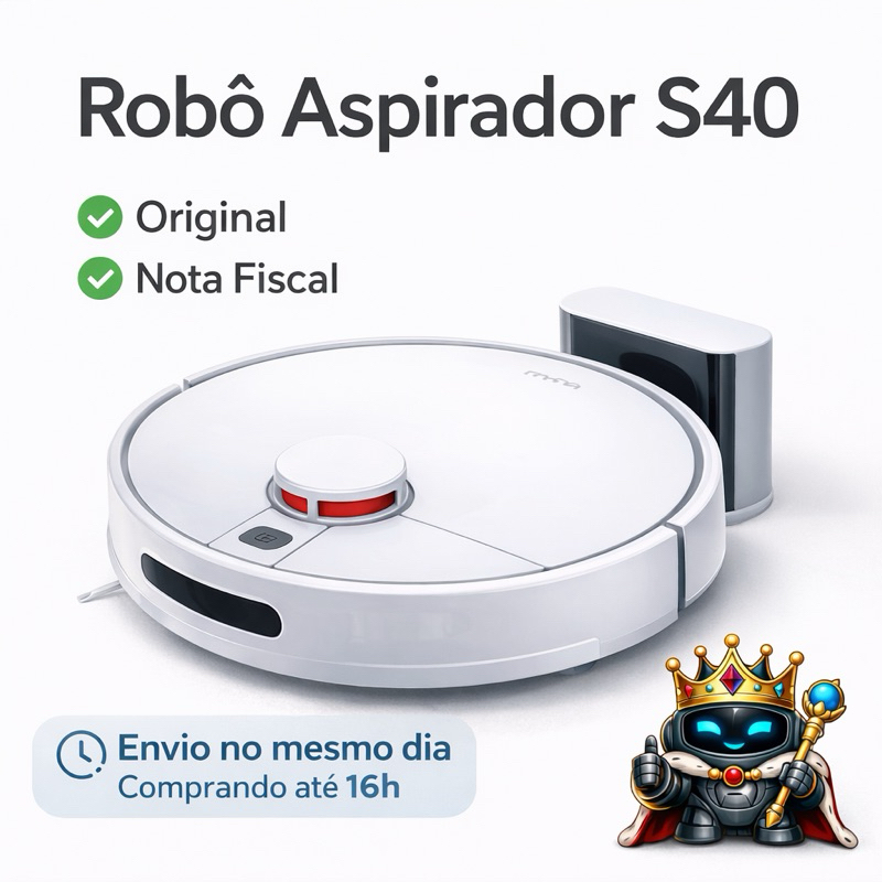 Robô aspirador Xiaomi S40 Bivolt 10.000 PA Mapeamento a Laser inteligente Automática