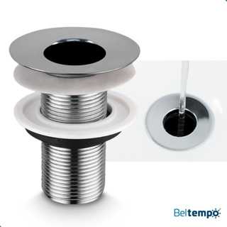 Válvula Padrão 7/8 Ralo Para Cuba Pia Banheiro Inox Cromada Classic Beltempo em Oferta na Shopee