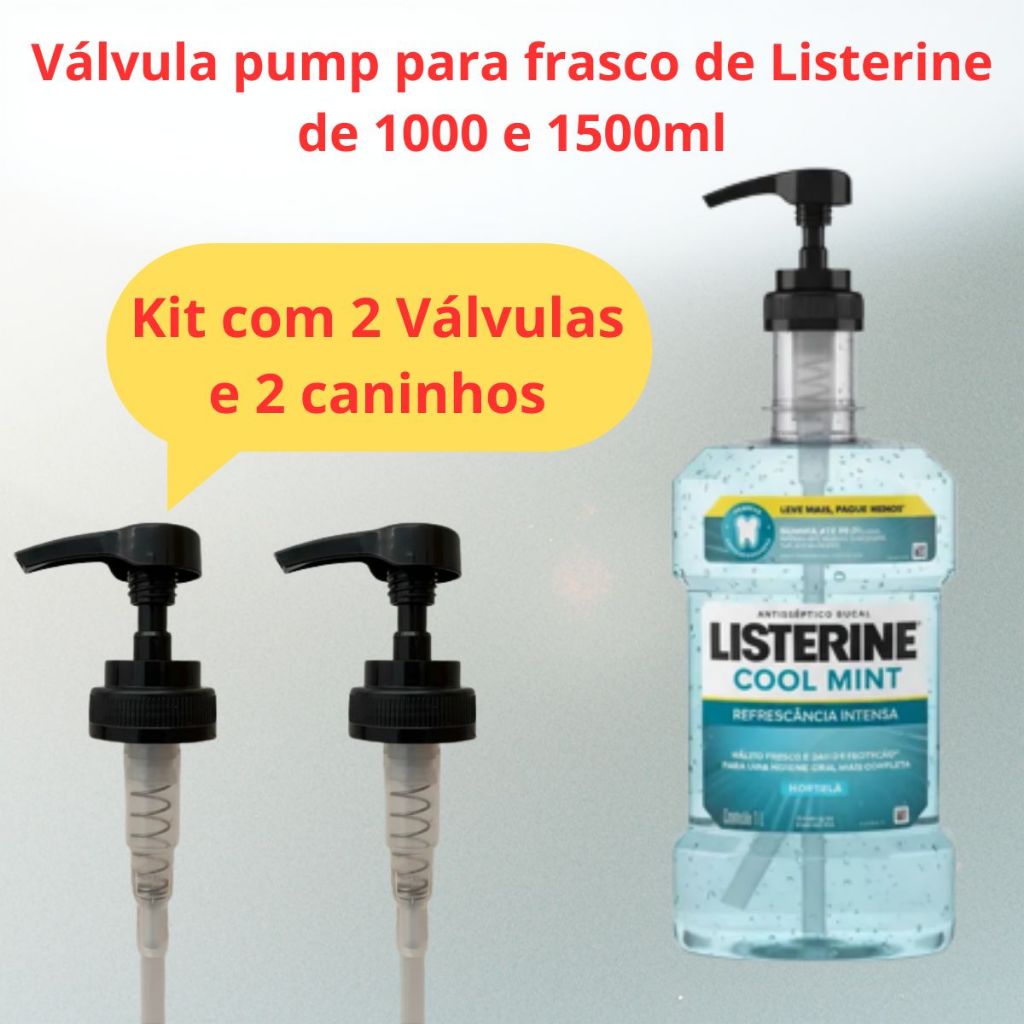 Dispenser Válvulas Pump Para Enxaguante Bucal Listerine 1000 1500ml Dosador de Higiene Bucal