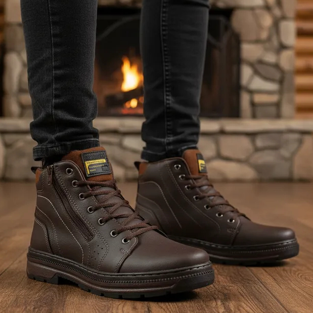 Bota Coturno Masculino Calce Fácil Casual Zíper Leve e Macia Tamanho Especial 34 ao 45