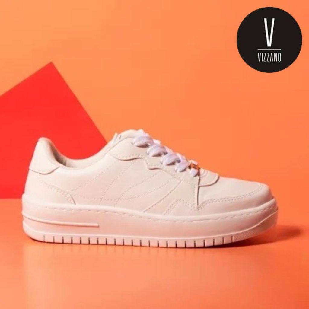 Tênis Feminino Vizzano Casual Plataforma Urbano Original Sneaker Branco Ortopédico
