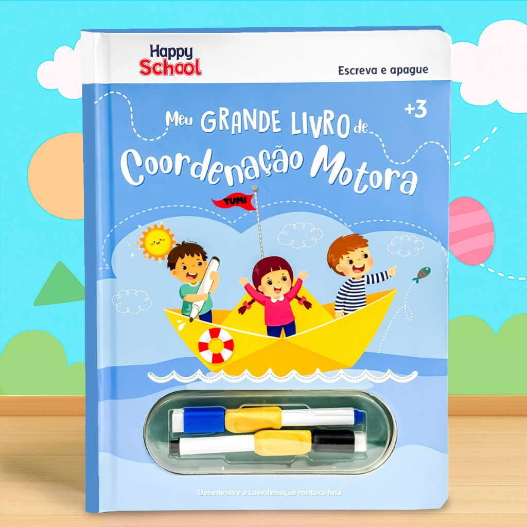 Livro Infantil Caligrafia Meu Grande Livro de Coordenação Motora | Caneta Apagável Ergonómica  - Edição Grande em Oferta na Shopee