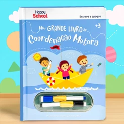 Livro Infantil Caligrafia Meu Grande Livro de Coordenação Motora | Caneta Apagável Ergonómica - Edição Grande