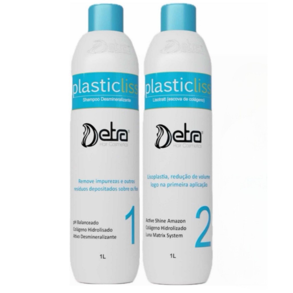 Kit Plástic Liss Shampoo + Lisotrat 2 Passos escova progressiva Alisamento sem formol 2x1L Organico
