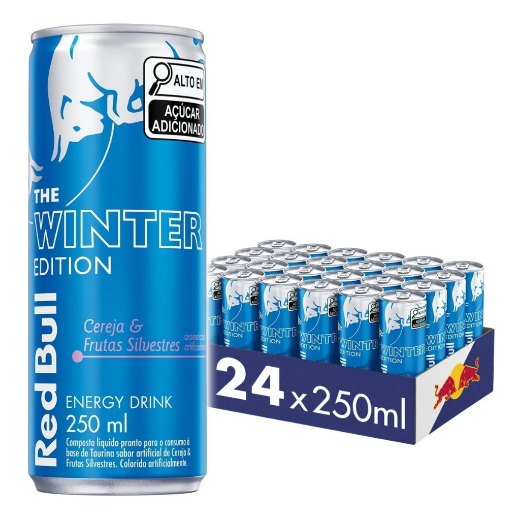 Pack de 12 latas Red Bull Energético, Cereja e Frutas Silvestres, 250ml - Kit 3 packs