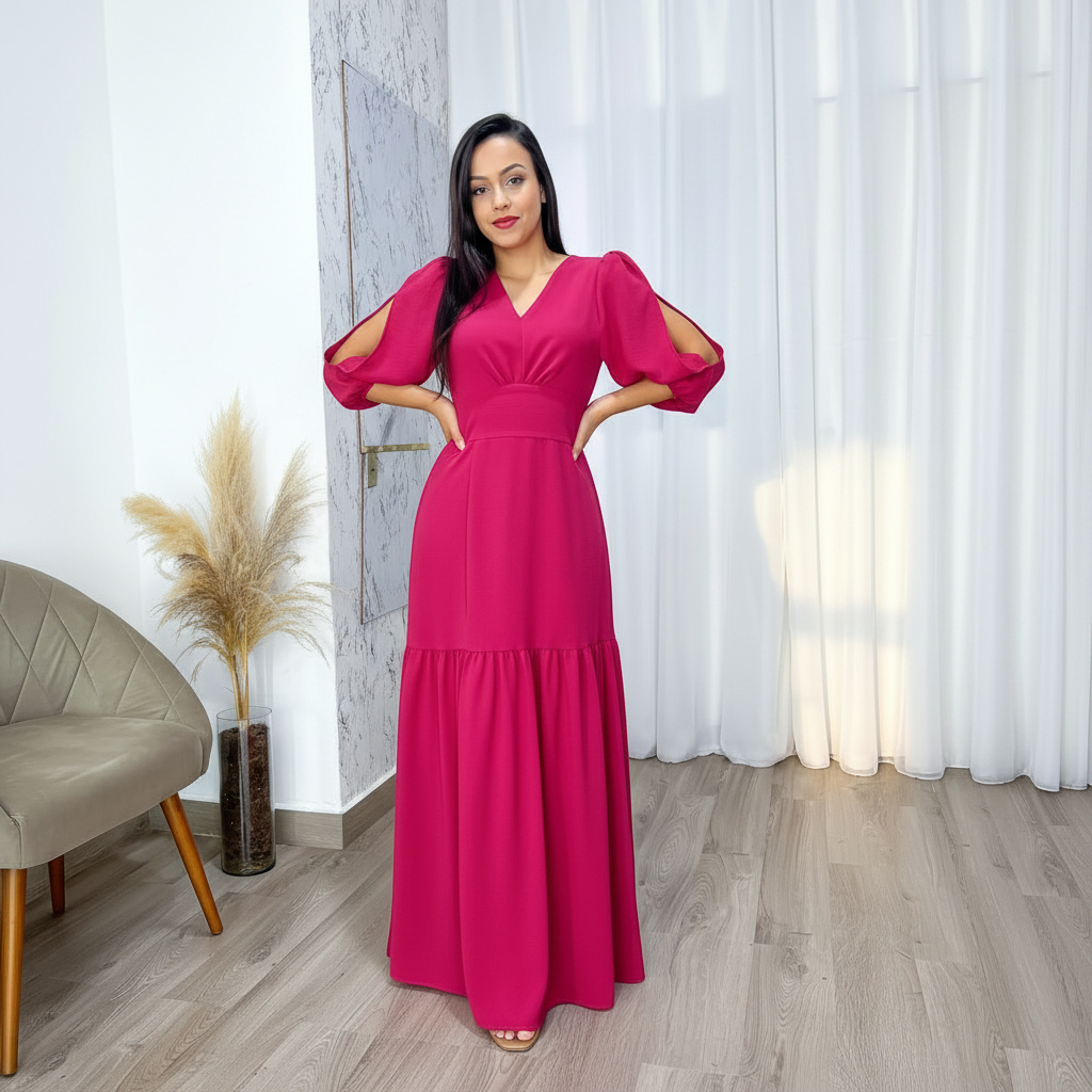 Vestido Longo Elegante Para Madrinha de Casamento Festa