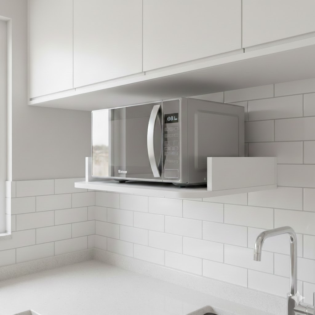 Suporte Clean Organizador Suspenso Premium para Micro-ondas Prateleira Elegance 100%MDF