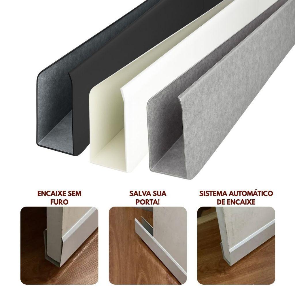 Protetor de Porta Salva Porta Banheiro Cozinha 3,5cm x 8cm Branco Preto Galvanizado Encaixe Sem Furo em Oferta na Shopee