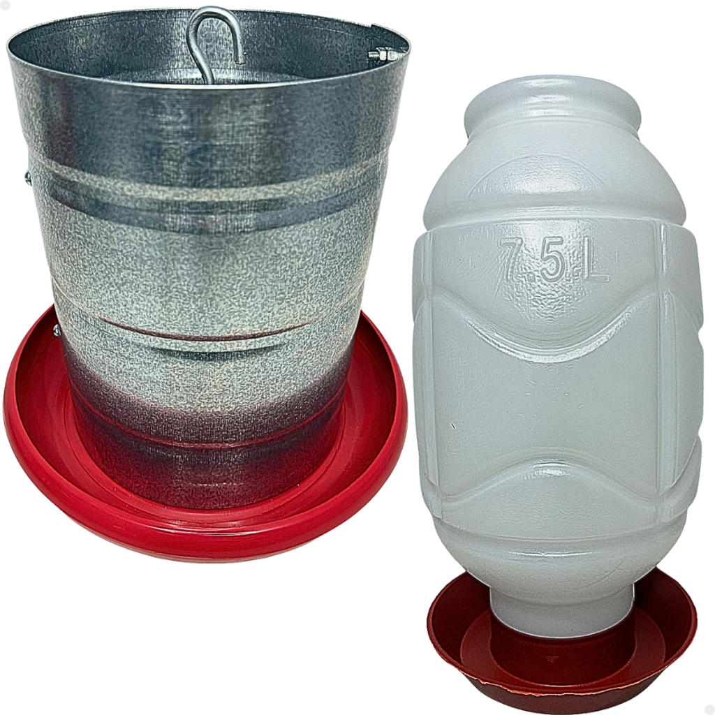 Kit Comedouro Tubular Bebedouro Automático Aves Granja Galinheiro 10Kg e 7,5L