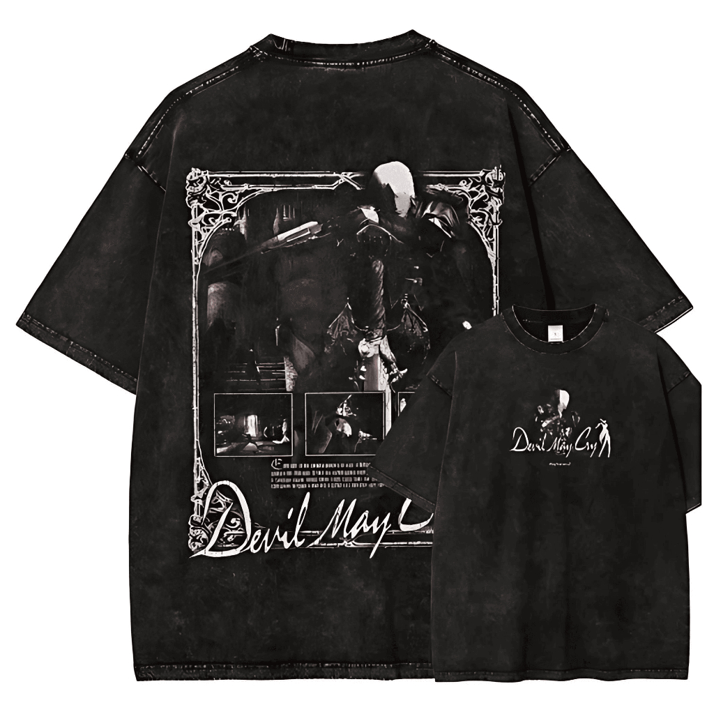 Camiseta Unissex Algodão Estética Action Game – Camisa Blusa Inspirada em Devil May Cry