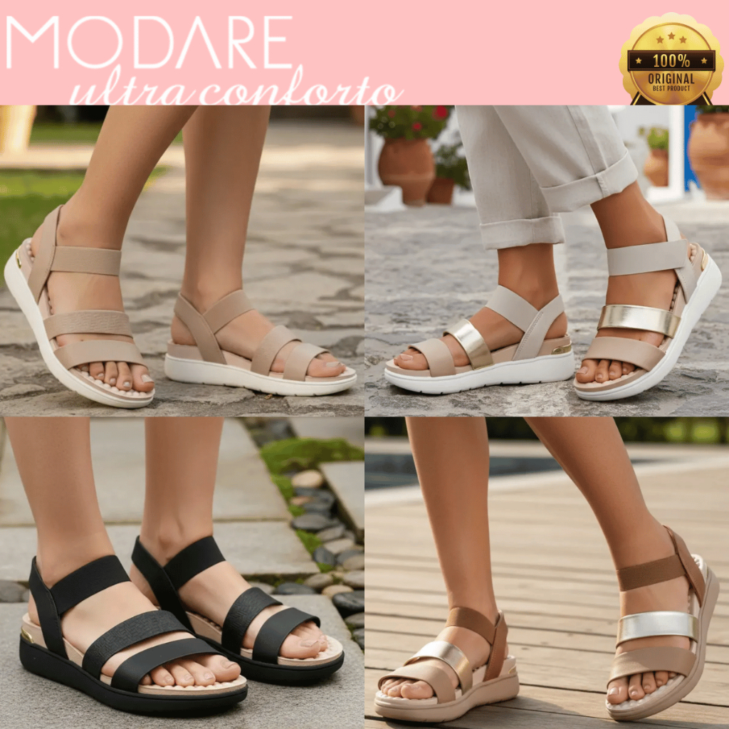 Sandália Modare Ultraconforto Feminina Salto Anabela Ortopédico Tamanco Esporão Original Ortopédica em Oferta na Shopee