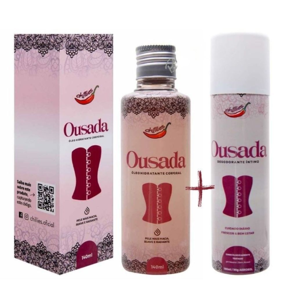 KIT Ousada Óleo Hidratante Pós Banho 140Ml + Desodorante Intimo Jato Seco 90G
