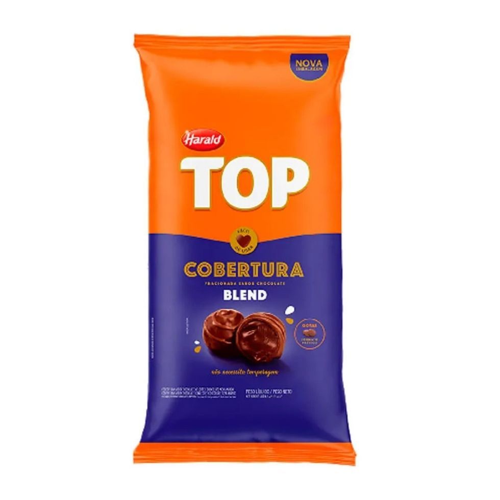 Cobertura de Chocolate Blend Top 2,050kg Gotas Harald em Oferta na Shopee