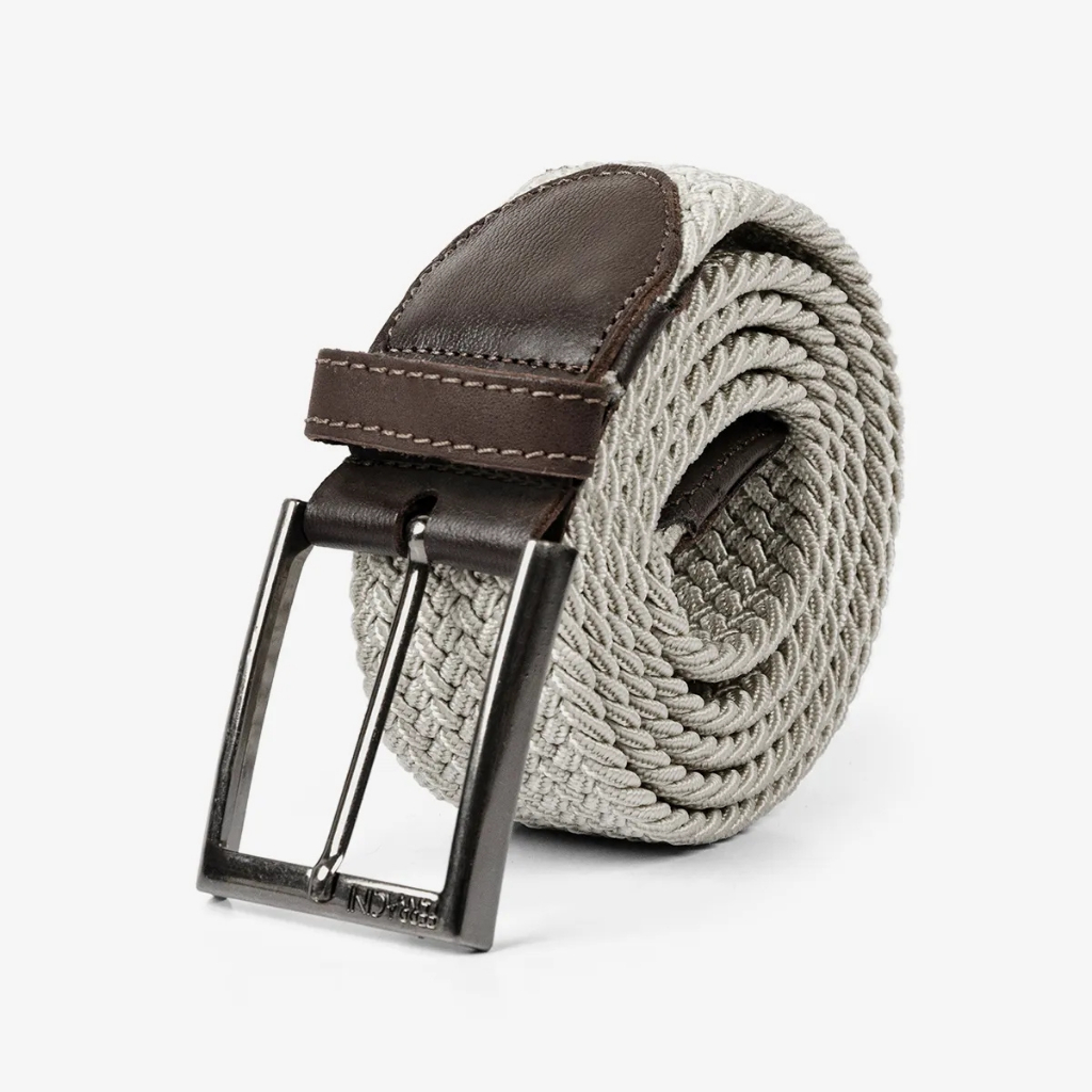 Cinto Masculino Tecido Trançado Elástico Ponteiras Em Couro Cinto Fivela Metal em Oferta na Shopee