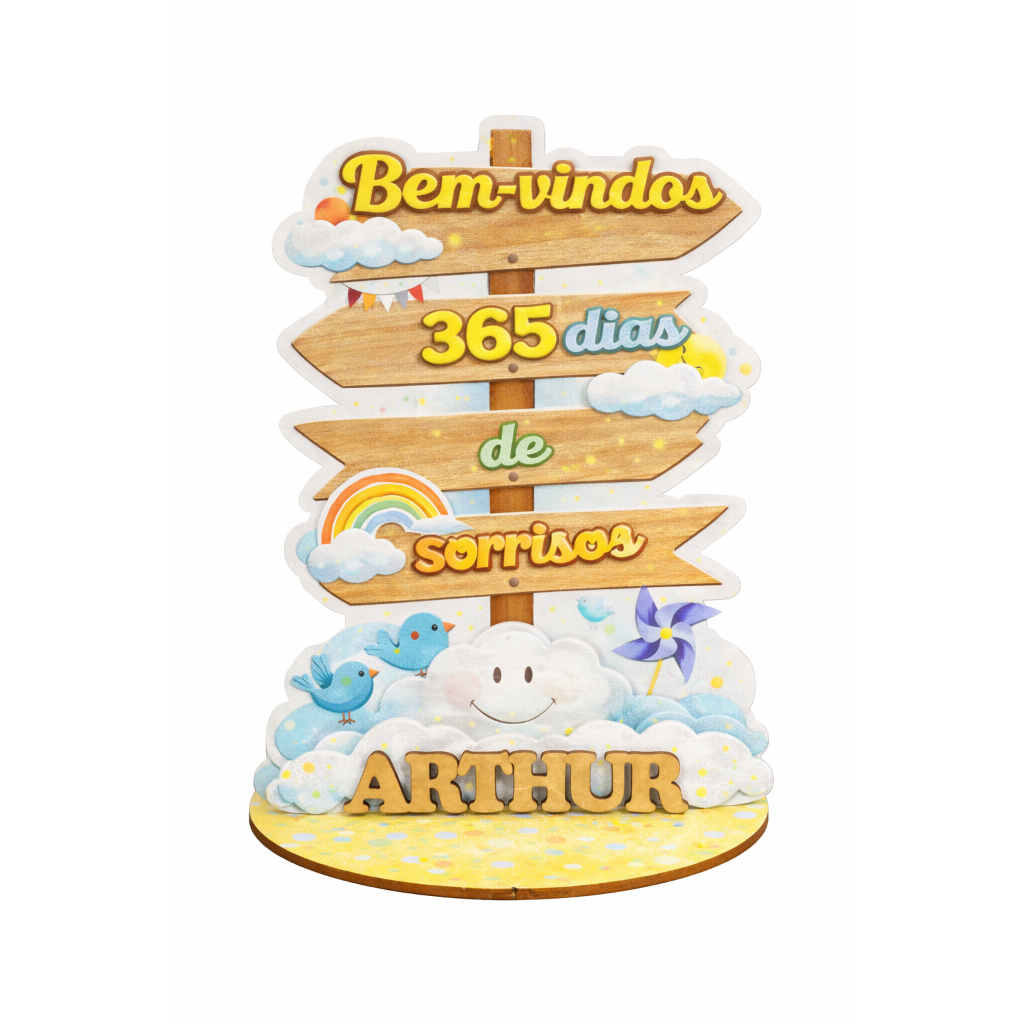 12 Display Centro Mesa   placa 365 sorrisos Personalizado Lembranças Festa em Oferta na Shopee