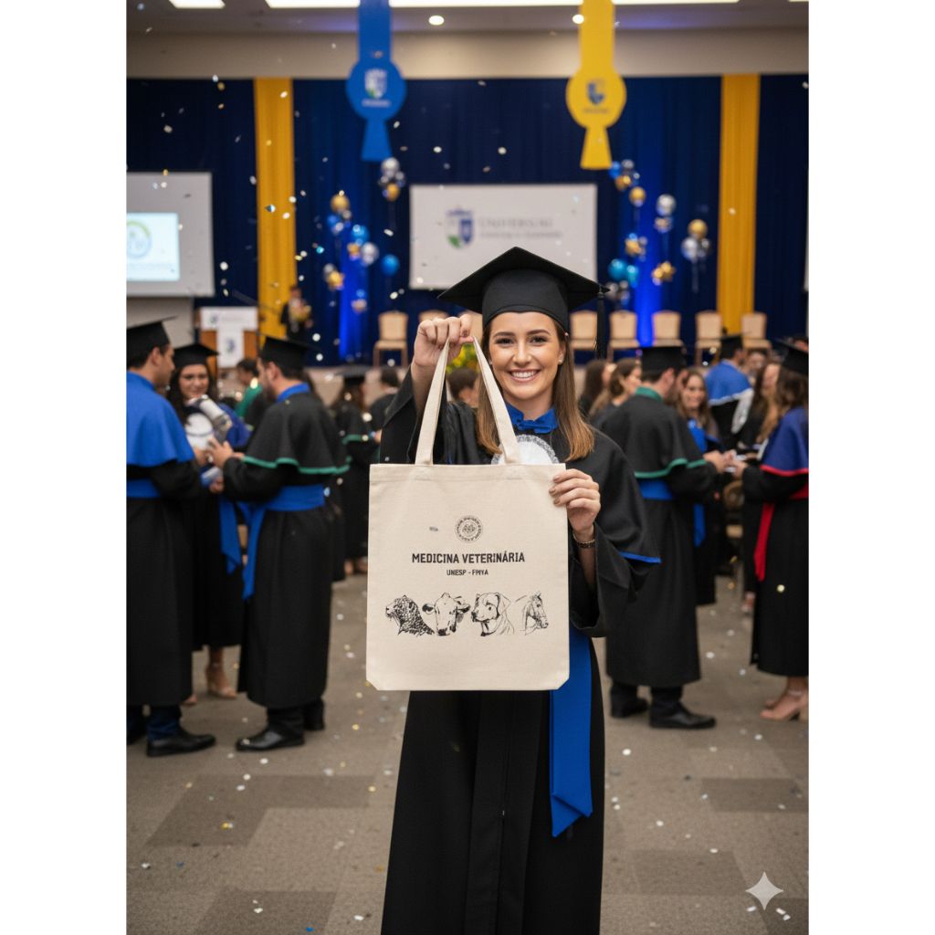 KIT BOLSA ECOBAG ALGODÃO 30X35 BRINDE FORMATURA PERSONALIZADA COM SUA ARTE EM 1 COR em Oferta na Shopee