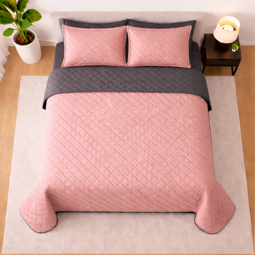 Kit Cobre Leito Casal Queen Solteiro Dupla Face 3 Peças Colcha Cama Box Matelado em Oferta na Shopee