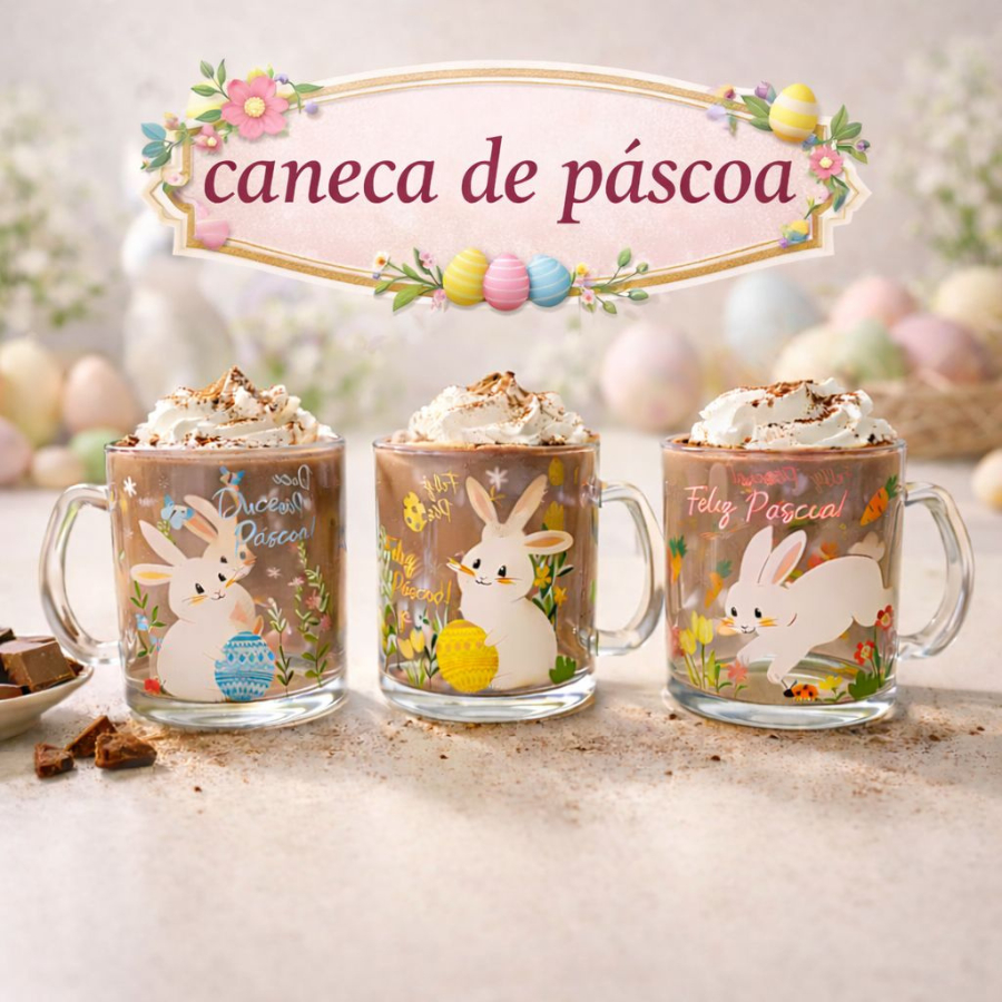 Caneca De Pascoa 330 Ml Decorada Presente em Oferta na Shopee