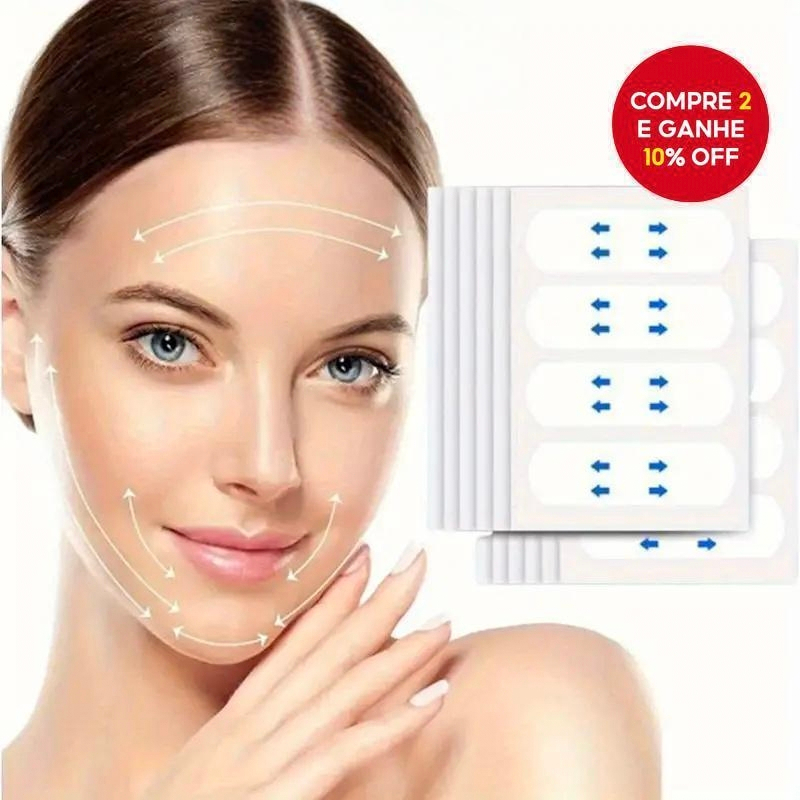 Fita Invisível Para Lifting Facial 80 Unidades-Adesivos Transparentes Linha V Instantânea E Redução De Queixo Duplo