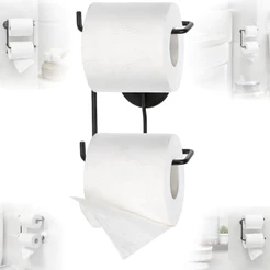 Suporte Duplo Rolo Higiênico Dupla Face 3M Preto