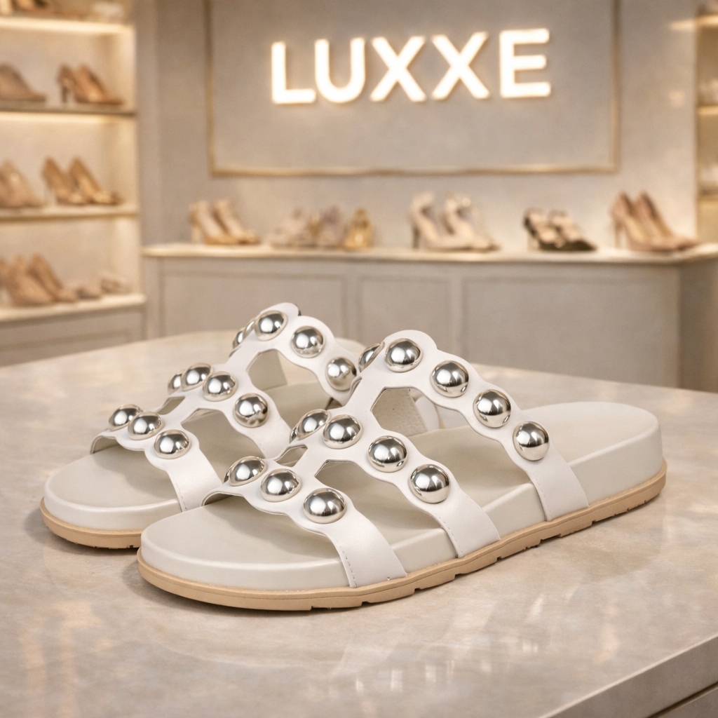 Birken feminina Birken rasteira aplique bolinhas luxo