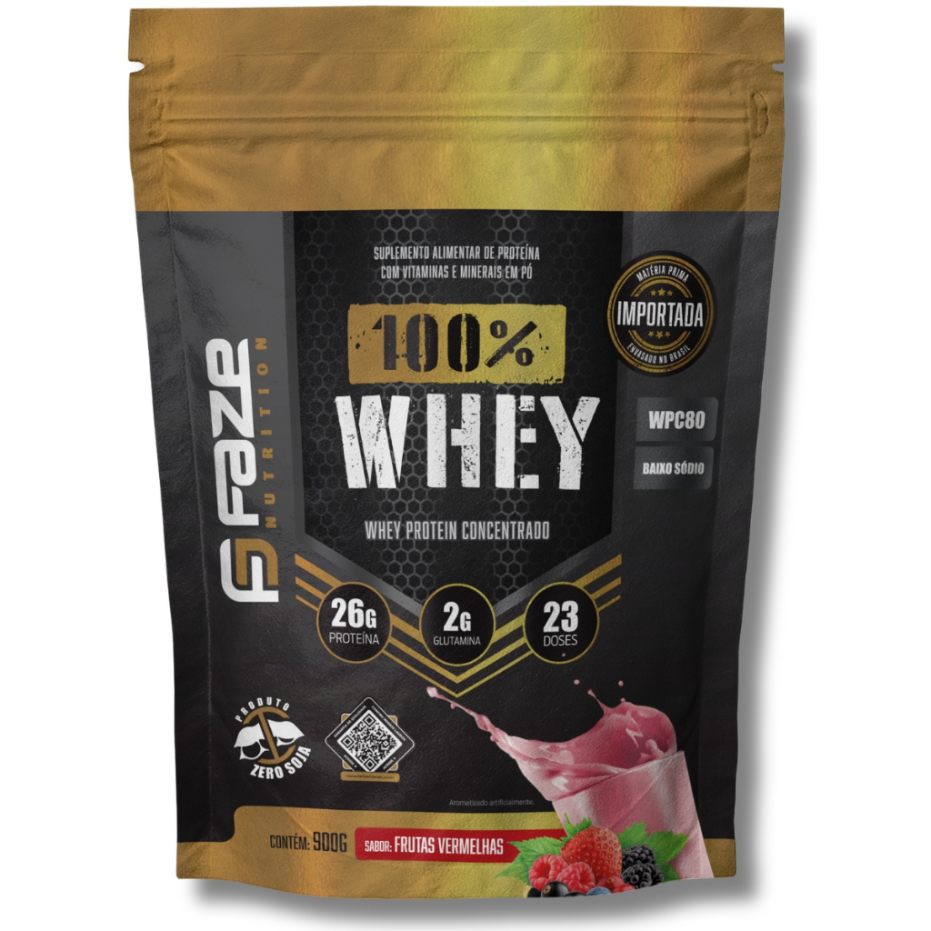 100% Whey Protein Concentrado 900g - 26g Proteínas Por Dose Faze Nutrition